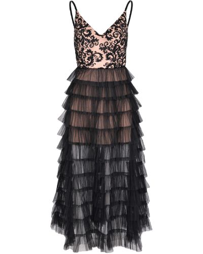 Lily Was Here Tulle Dress With Beaded Corset - Black