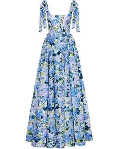 Millà Hydrangea Strapped Maxi Dress - Blue