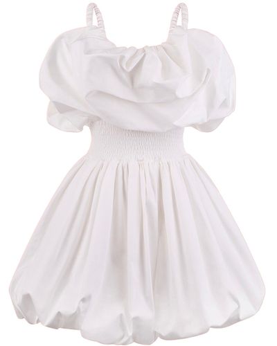 Total White Voluminous Mini-Dress - White