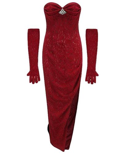 Nana Jacqueline Scarlett Velvet Dress (Final Sale) - Red