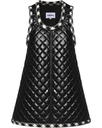 KEBURIA Diamond Quilted Mini Dress - Black