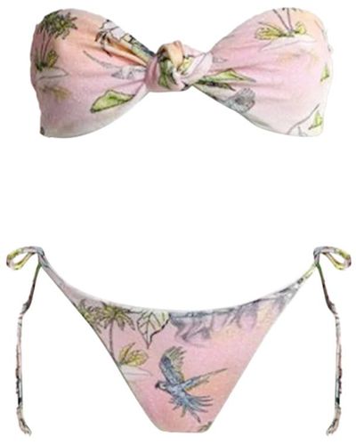 Oceanus Luella Exclusive Print Bandeau Bikini - Pink