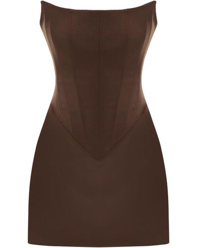 BALYKINA Two Sided Tibi Soft Dress - Brown