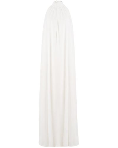 Lora Istanbul Pam Satin Halter Maxi Dress - White