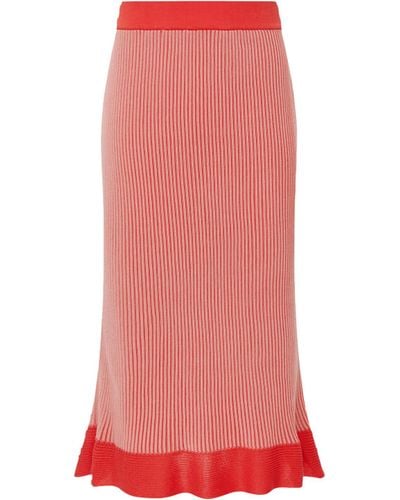 CRUSH Collection Two-Tone Ruffled Skirt - Red