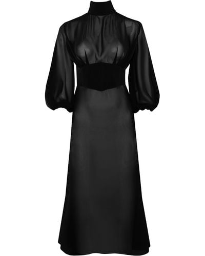 Vestiaire d'un Oiseau Libre Sheer Corset Dress - Black