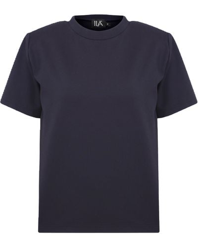 Ila Alicia- Tshirt With Shoulder Pads - Blue