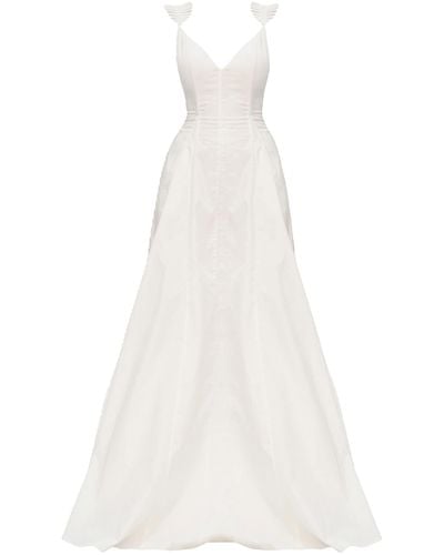 Andrea Iyamah Vola Maxi Dress - White