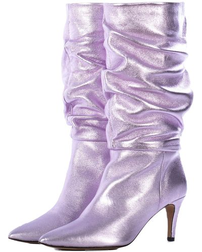 Toral Slouchy Metallic Boots - Purple