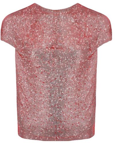 Santa Brands Sparkle Chain Mail Mexico Open Back Top - Pink
