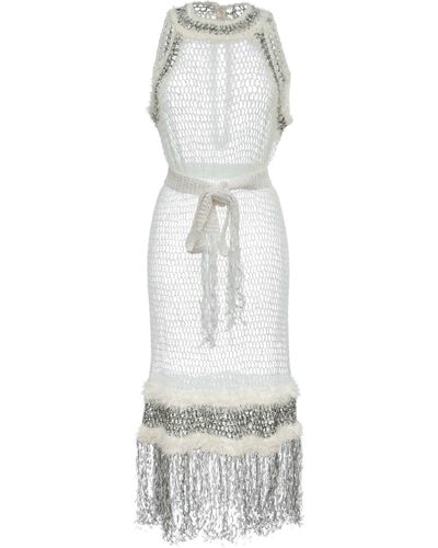 Andreeva Rose Handmade Knit Dress - White