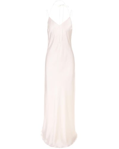 Aureliana Satin Slip Dress: Silk Elegance - White