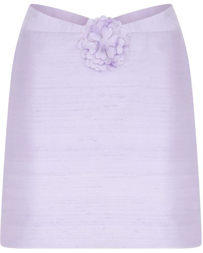 Declara Dahlia Floral Skirt - Purple