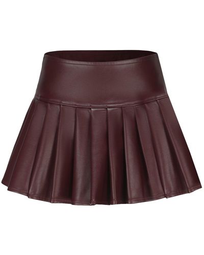 Nana Jacqueline Mirabel Faux Leather Skirt () - Red