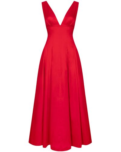 HERVANR Renee Cotton Maxi Dress - Red