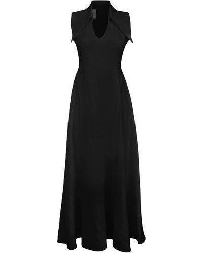Maet Amari Sleeveless Maxi Linen Dress - Black