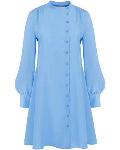 JAAF Asymmetric Silk Dress - Blue