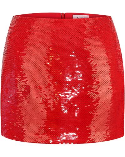 Nue Jemma Sequin Skirt - Red