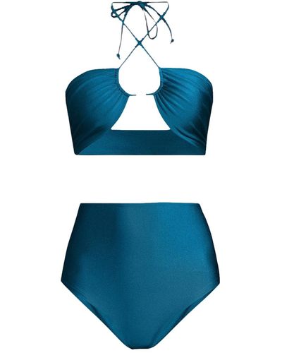 SARA CRISTINA Bahia Bikini With High-Waisted Bottom - Blue