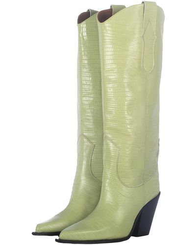 Toral Ana Animal Print Tall Boots - Green