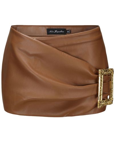 Nana Jacqueline Miranda Leather Mini Skirt () - Brown