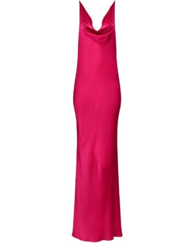 Francesca Miranda Venice Fuschia Silk Slip Dress - Pink