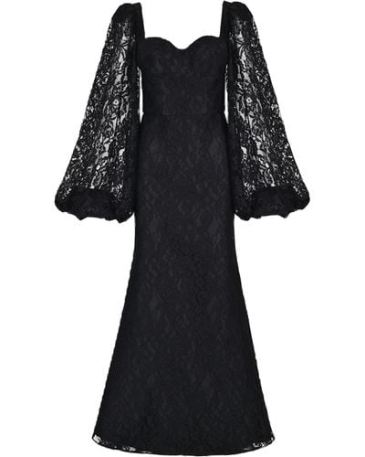 Lily Was Here Lace Dress With Wide Sleeves - Black