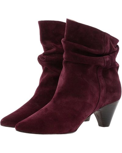 Toral Suede Ankle Boots - Purple