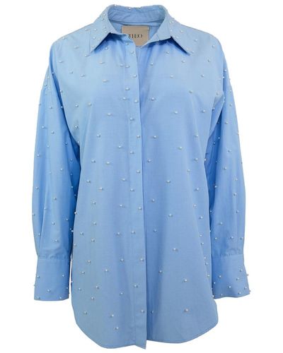 Theo the Label Echo Pearly Shirt - Blue