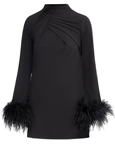 ANITABEL Alexandra Shift Dress With Feathers - Black