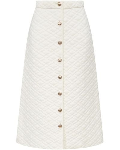 CRUSH Collection Quilted A-Line Skirt - White