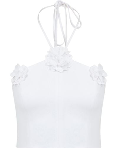 Declara Jasmine Floral Top - White