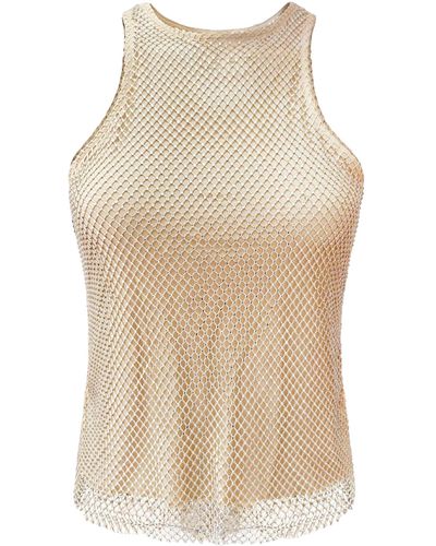OW Collection Jinx Embellished Tank Top - Natural