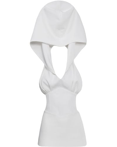 Vestiaire d'un Oiseau Libre Hooded Mini Dress - White