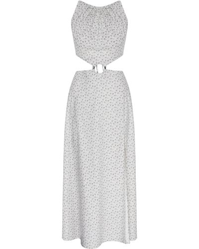 NAZLI CEREN Eloise Ring Embellished Cotton Dress - White