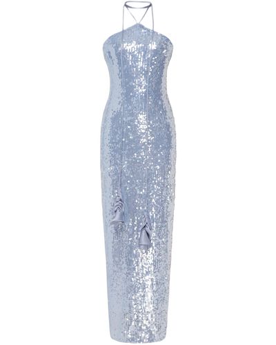 Malva Florea Sequin Maxi Dress - Blue