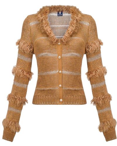 Andreeva Sundown Handmade Knit Sweater With Pearl Buttons - Multicolor