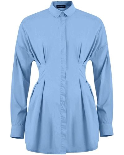 OW Collection Ella Shirt Dress - Blue