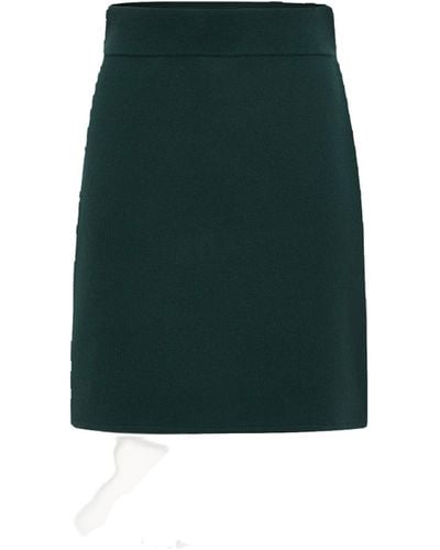 CRUSH Collection Cotton And Cashmere A-Line Skirt - Green