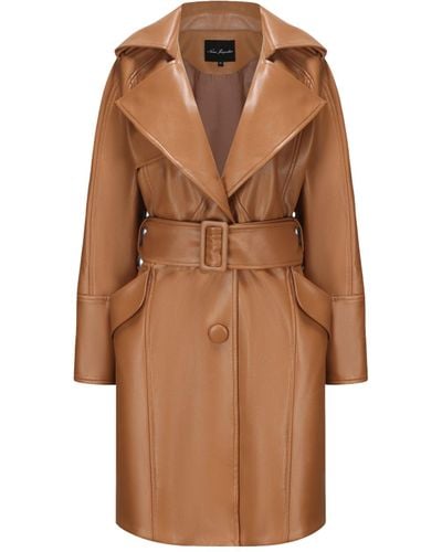 Nana Jacqueline Keira Leather Trench Coat () (Final Sale) - Brown