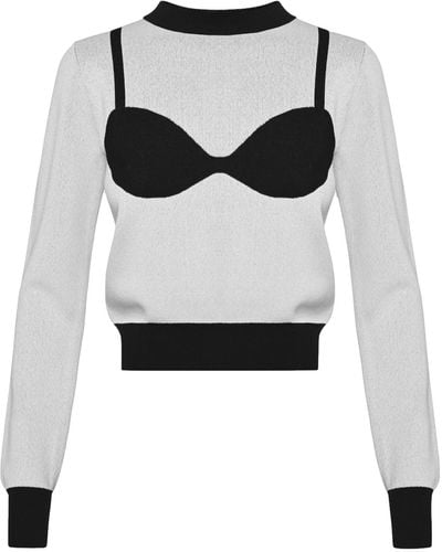 KEBURIA Knit Bra Sweater - Black