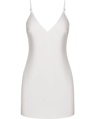 NDS the label V-Neck Cady Mini Dress - White