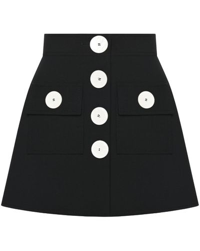 KEBURIA Button Embellished Mini Skirt - Black