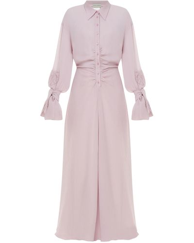 Malva Florea Dress With A Drape - Pink