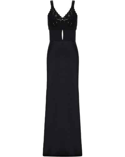 Malva Florea Maxi Dress With Knitted Top - Black