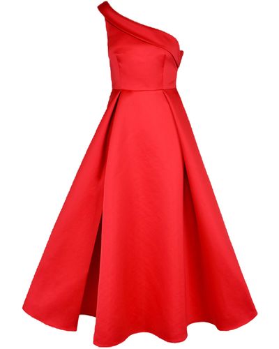Lily Was Here Elegant One-Shoulder Dress By Rose - Red