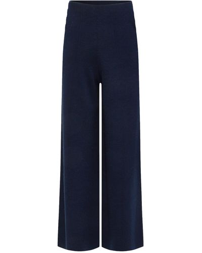 CRUSH Collection Wool Wide-Leg Pants - Blue