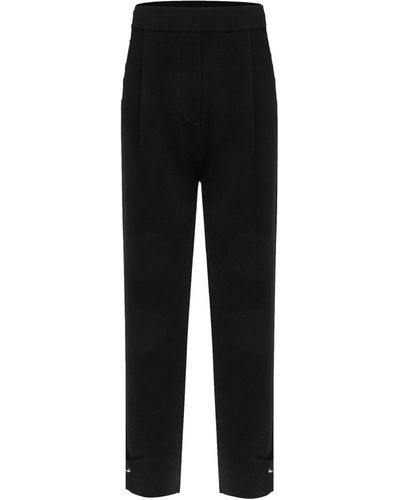 CRUSH Collection Silk And Wool Pleated Pants - Black