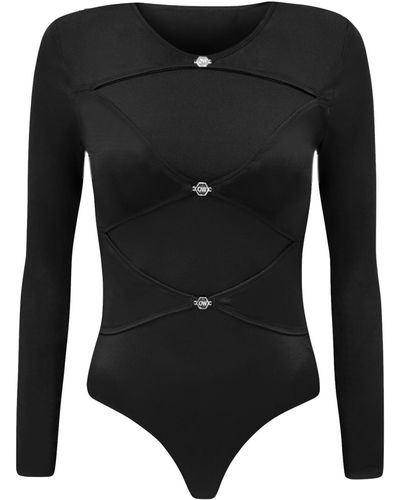 OW Collection Chiara Covered Bodysuit - Black