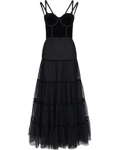 Lily Was Here Tulle Dress With Velvet Corset - Black